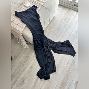 Black Maxi Dress with Removable Piece